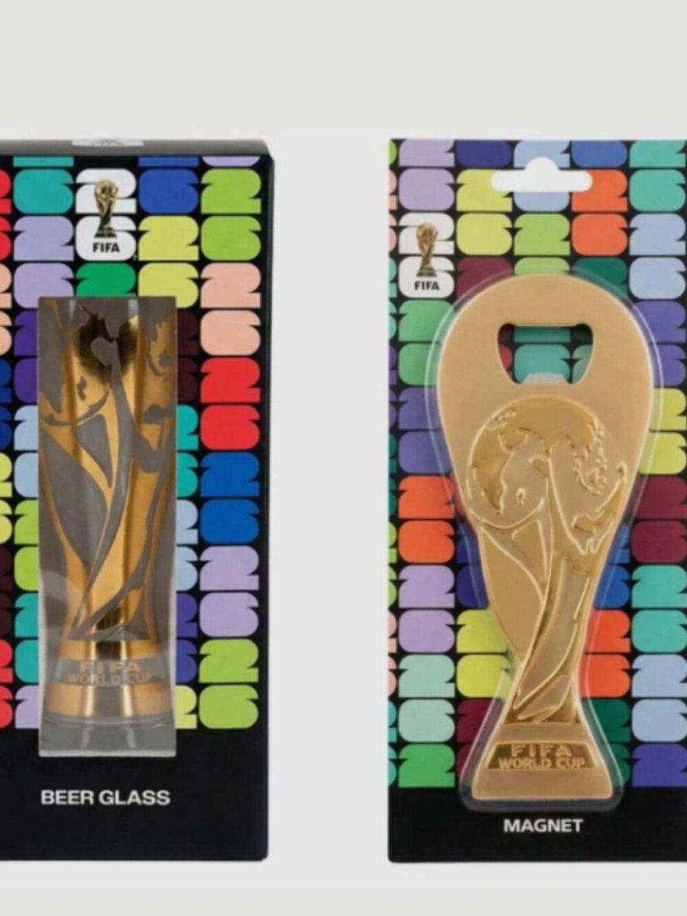 Official FIFA World Cup 2026 Trophy Pilsner Glass + Bottle Opener | Official